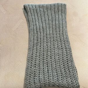 Grey Knit Circle Scarf